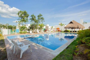 Apartamento Gema turquesa en privada con seguridad y familiar